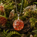 Autumn Canopy round Garden Quartz pendant in 18K white gold vermeil, pendant only