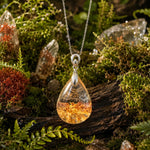Eternal Sunrise teardrop Garden Quartz pendant in 18K white gold vermeil, pendant only