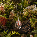 Sylvan Blossom oval Garden Quartz pendant in 18K white gold vermeil, pendant only