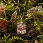 Terracotta Forest Garden Quartz pendant in 18K white gold vermeil, pendant only