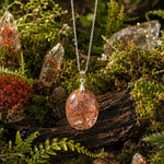 Amber Grove oval Garden Quartz pendant in 18K white gold vermeil, pendant only